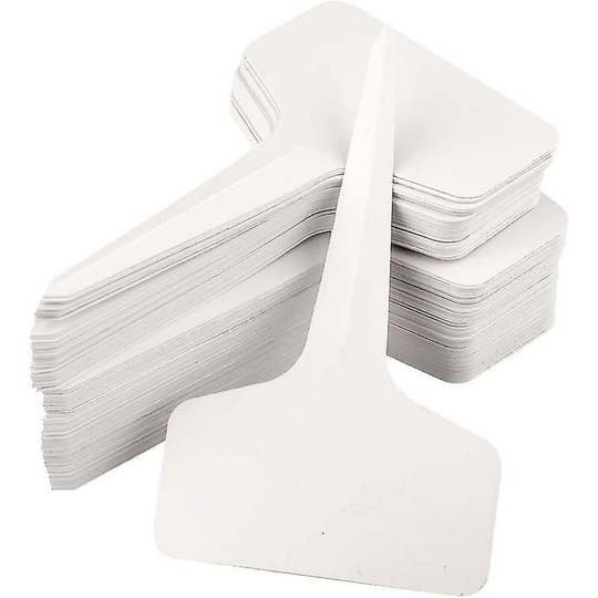 100pcs Plastic Plant Markers Labels White Garden Tags For Plants Herb 6x10cm