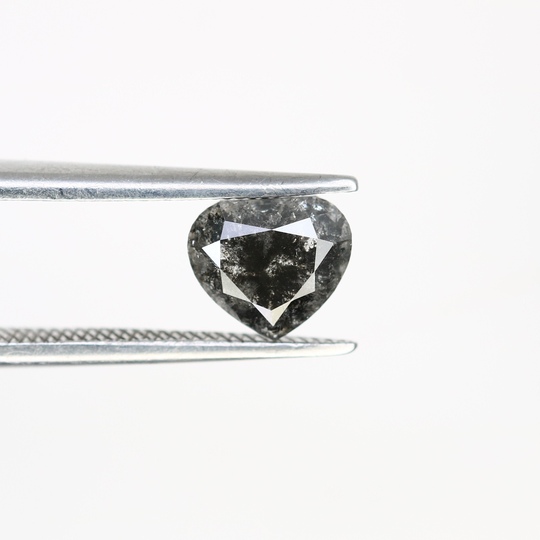 1.15 Tcw Heart Shaped Salt & Pepper Diamonds For Wedding Necklace