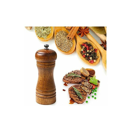 Manual Pepper Mill Wooden Pepper Shaker Oak Salt Shaker Spice Grinder Seasoning Bottle Kitchen Utensils
