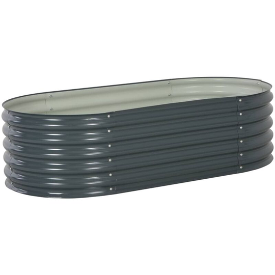 Garden Planter 160x80x44 cm Galvanised Steel Grey VDTD29659 - Topdeal