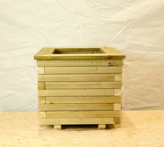 Block Style Square Planter With Capping Wooden/Garden Pot