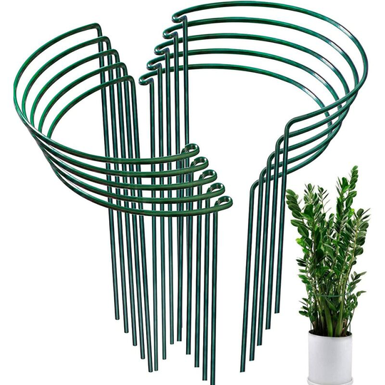 FVO - 10 Pack Garden Plant Support Stakes, Half Round Garden Plant Support Stakes for Tomato, Peonies, Hydrangea, Vine, Climbing Plants Flower Indoor