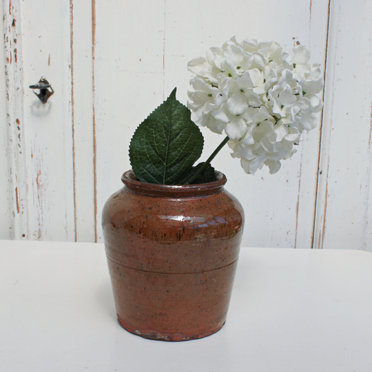 French Stoneware Confit Pot, Country Kitchen Jar, Garden Planter, Grain Pot, Artist Flower Vase