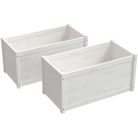 Garden Planters 2 pcs White 100x50x50 cm Solid Pinewood Vidaxl White