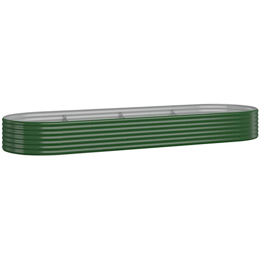 Garden Planter Powder-coated Steel 322x100x36 cm Green Vidaxl Green