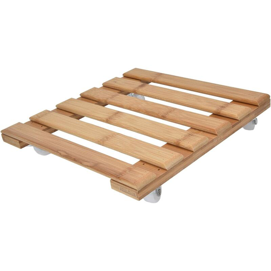 Rolling Plant Stand, 25x25 Corrosion Resistant Detachable Square Planter Tray with 4 Wheels for Indoor Planters