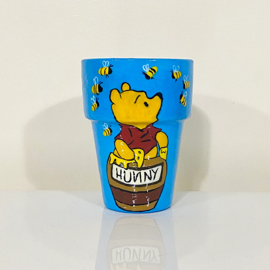 Winnie The Pooh Hand Painted Flower Pot