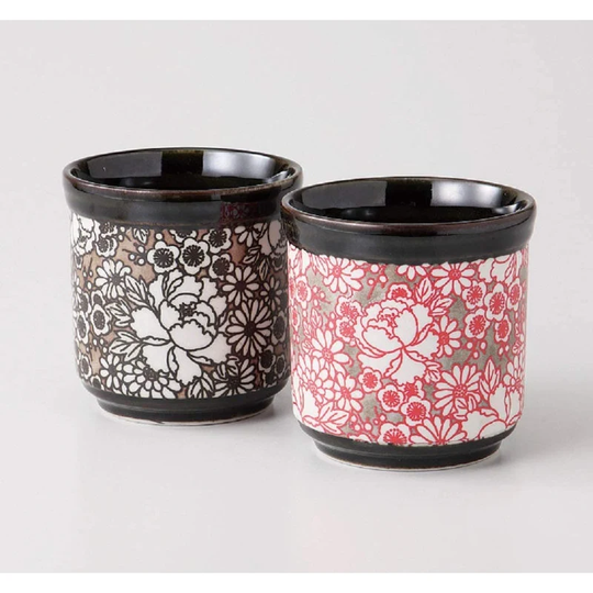 Four Seasons Yuzen Pear Japanese Tea Cups
