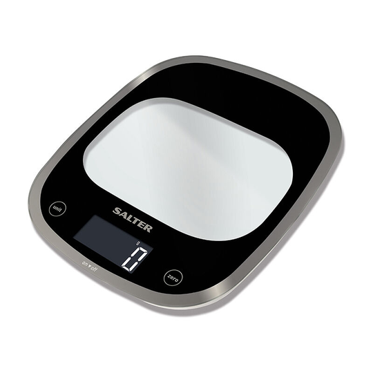 Salter - Electrical Kitchen Scale Curve Glass Black 1050BKDR