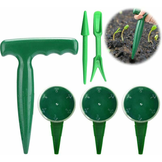 Joorrt - Garden Tool Seeder 6 Pcs Miniature Gardening Tool Mini Seeding Tool Garden Seedling Planter Garden Transplanter Seed Sower Dial Handle Gun