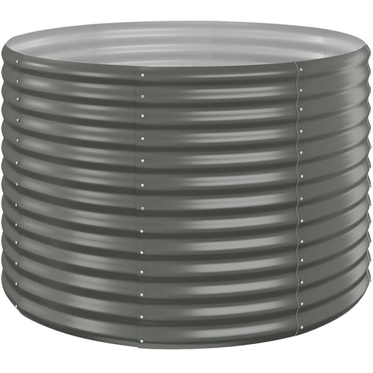 Garden Planter Powder-coated Steel 100x100x68 cm Grey Vidaxl Grey