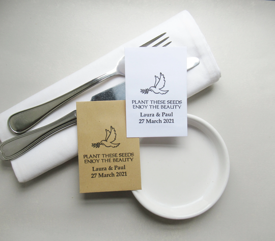 Diy Wedding Favors, Personalized Flower Seed Gifts, Plant These Seeds - Enjoy The Beauty