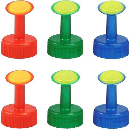 6 plastic watering nozzles packs for interior watering of garden plants.