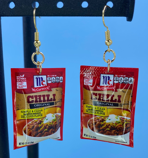 Chili Powder Earrings, Chili Earrings, Mini Brands Earrings, Miniature Food Brand Jewelry, Seasoning Earrings