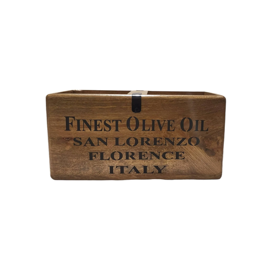 Vintage Style Olive Oil Wooden Crate, Window Box Planter, Herb Storage, Antique Indoor & Vinegar Holder, Organisers