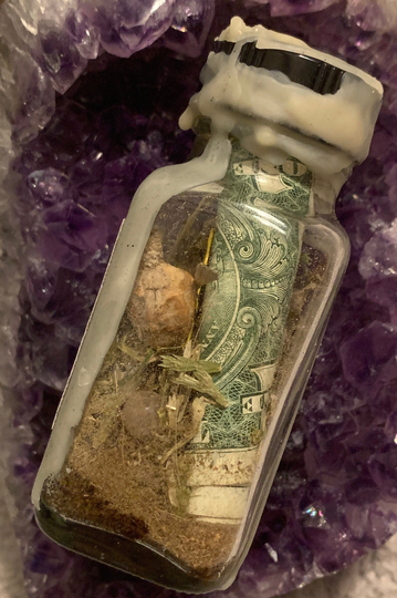 Custom Intentions | Personalized Glass Spell Jar Including Herbs, Oils, Gemstones, Coins, Honey, Salts, Paper, Etc. Sealed With Candle Wax