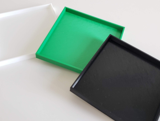 Square Low Edge Drainage Tray For A Planter | Drip Organizer Saucer | Custom Sizes & Colors