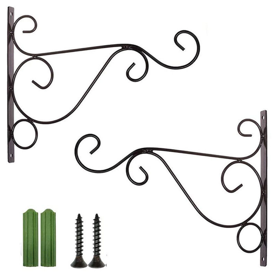 Betterlifegb - BR-Vie 2 Pieces Hanging Basket Holder, Blanks Metal Plant Holder Hangers Iron Wall Mounted Lanterns, Garden Hooks for Hanging Bird