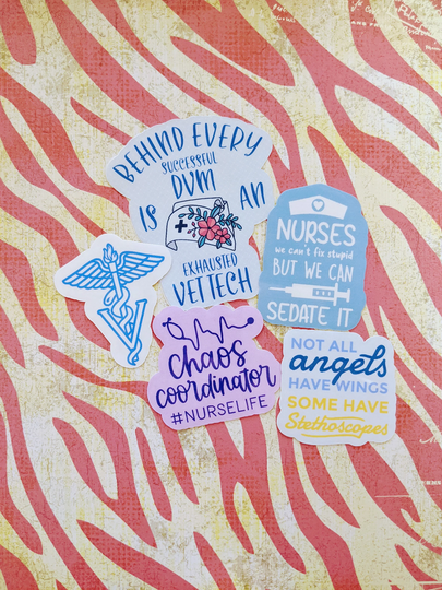 Nurse & Doctor Vet Med Sticker Collection