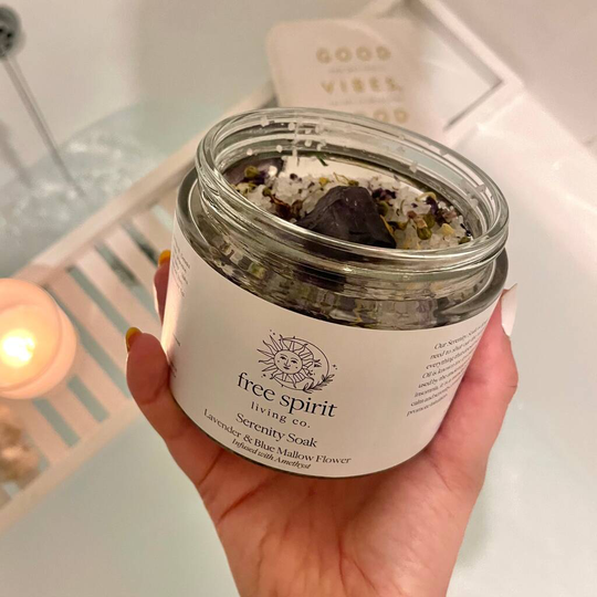Serenity Soak Natural Bath Salts With Amethyst