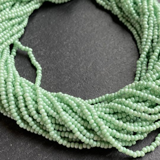 Mint Green 11/0 Seed Beads, Glass Preciosa Czech Wholesale Beads Jewelry Supplies, 1 Full Hank