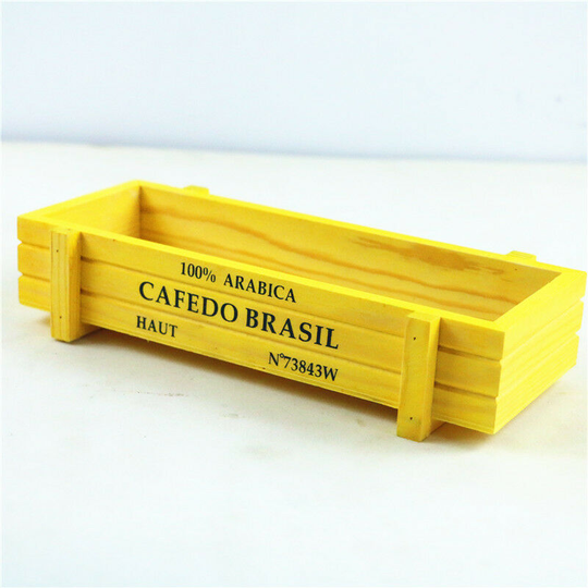 Litzee - Wooden Outdoor Garden Planter, Rectangular Flower Box, Outdoor Balcony Planter, Indoor & Outdoor Plant Pot 1pcs Yellow