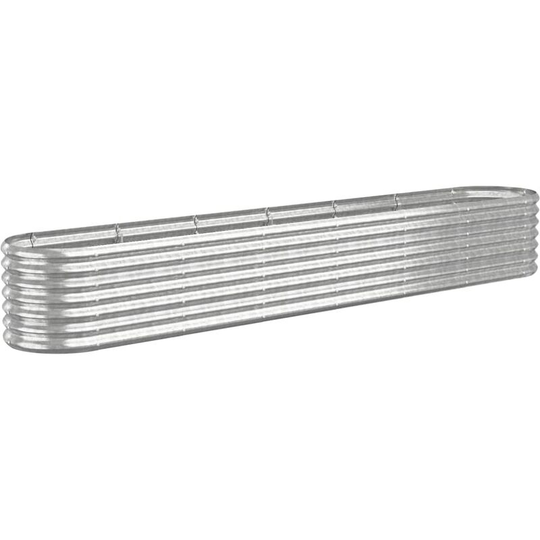Garden Planter Powder-coated Steel 260x40x36 cm Silver Vidaxl Silver
