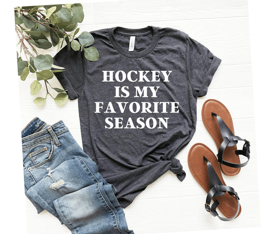 Hockey Is My Favorite Season T-Shirt Vintage Unisex Women's Sports Beer Tailgating Wine Sunday Nhl