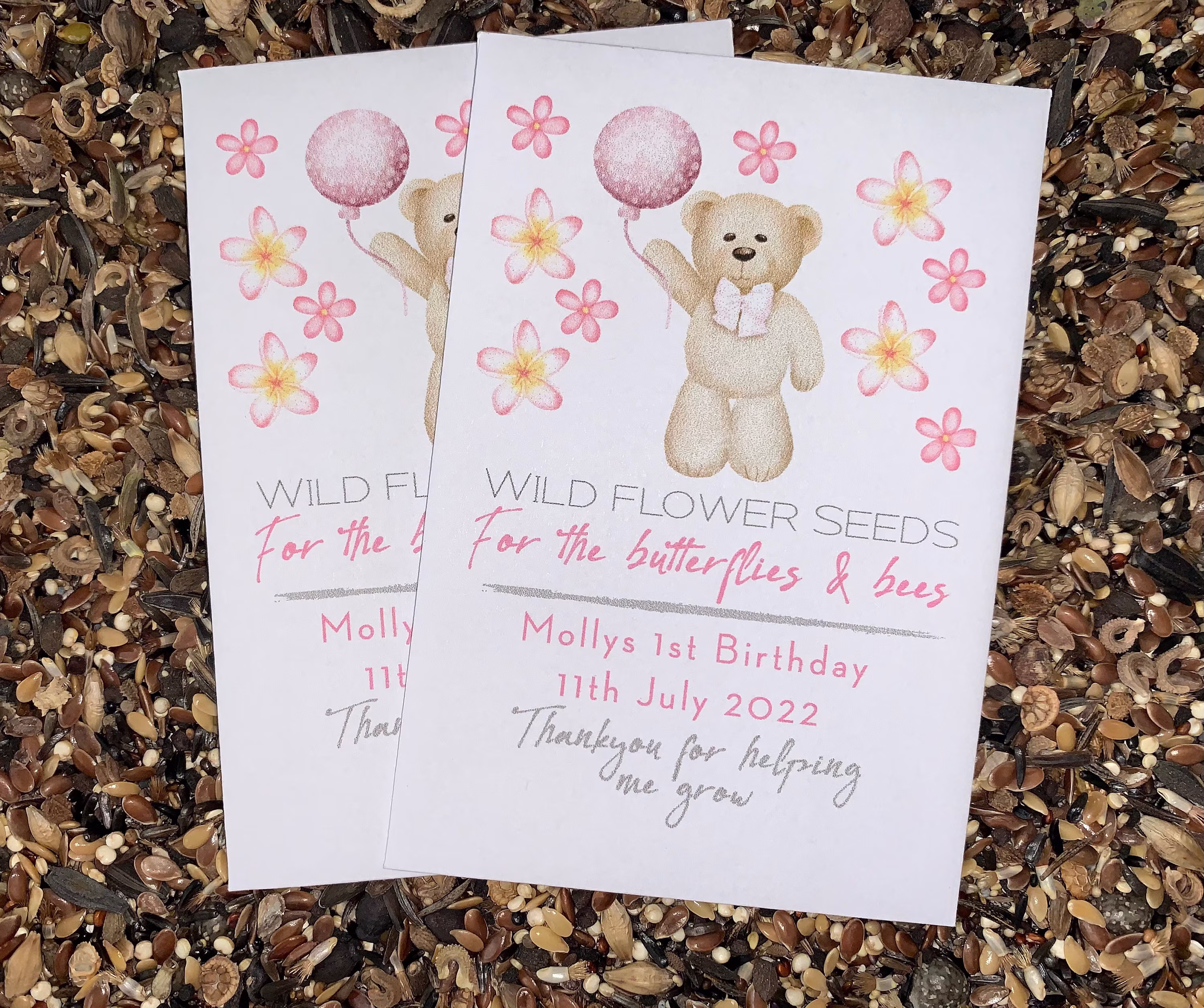 Personalised Seed Packets Envelopes For Baby Shower