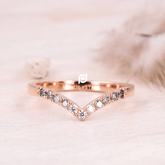 Salt & Pepper Diamond Ring | Pepper Rose Diamond Ring| Stackable Ring Stacking Ring| Solid Gold