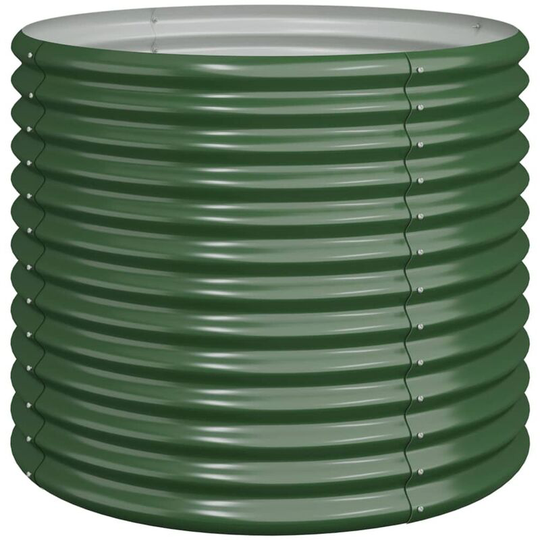 Garden Planter Powder-coated Steel 80x80x68 cm Green Vidaxl Green