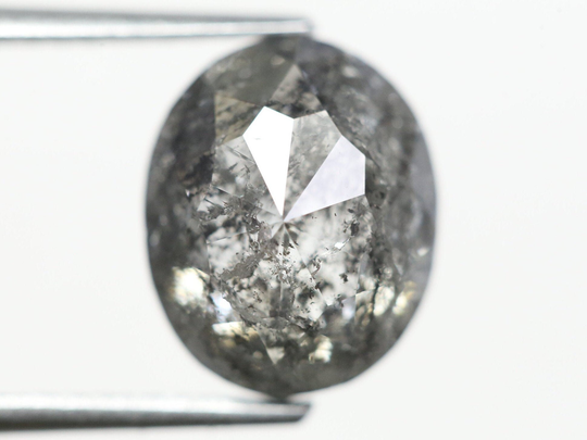 3.42 Carat Salt & Pepper Black Oval Diamond For Jewellery Diamond Her Natural For Jewellery