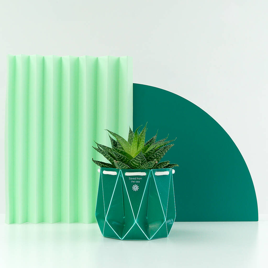 Origami Self Watering Eco Plant Pot: 10cm - Sea Waste