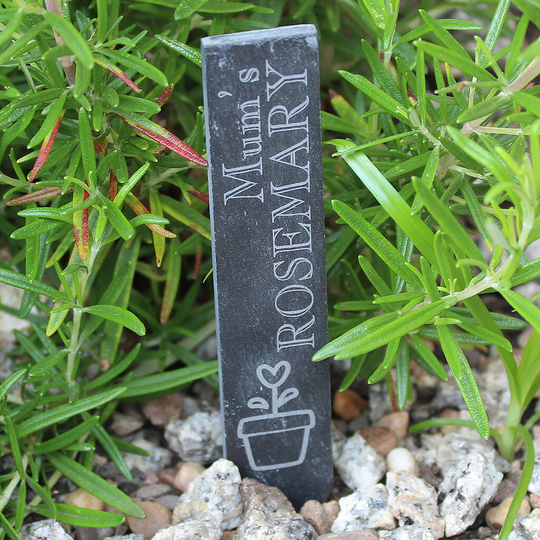 Engraved Personalised Slate Herb Plant Markers