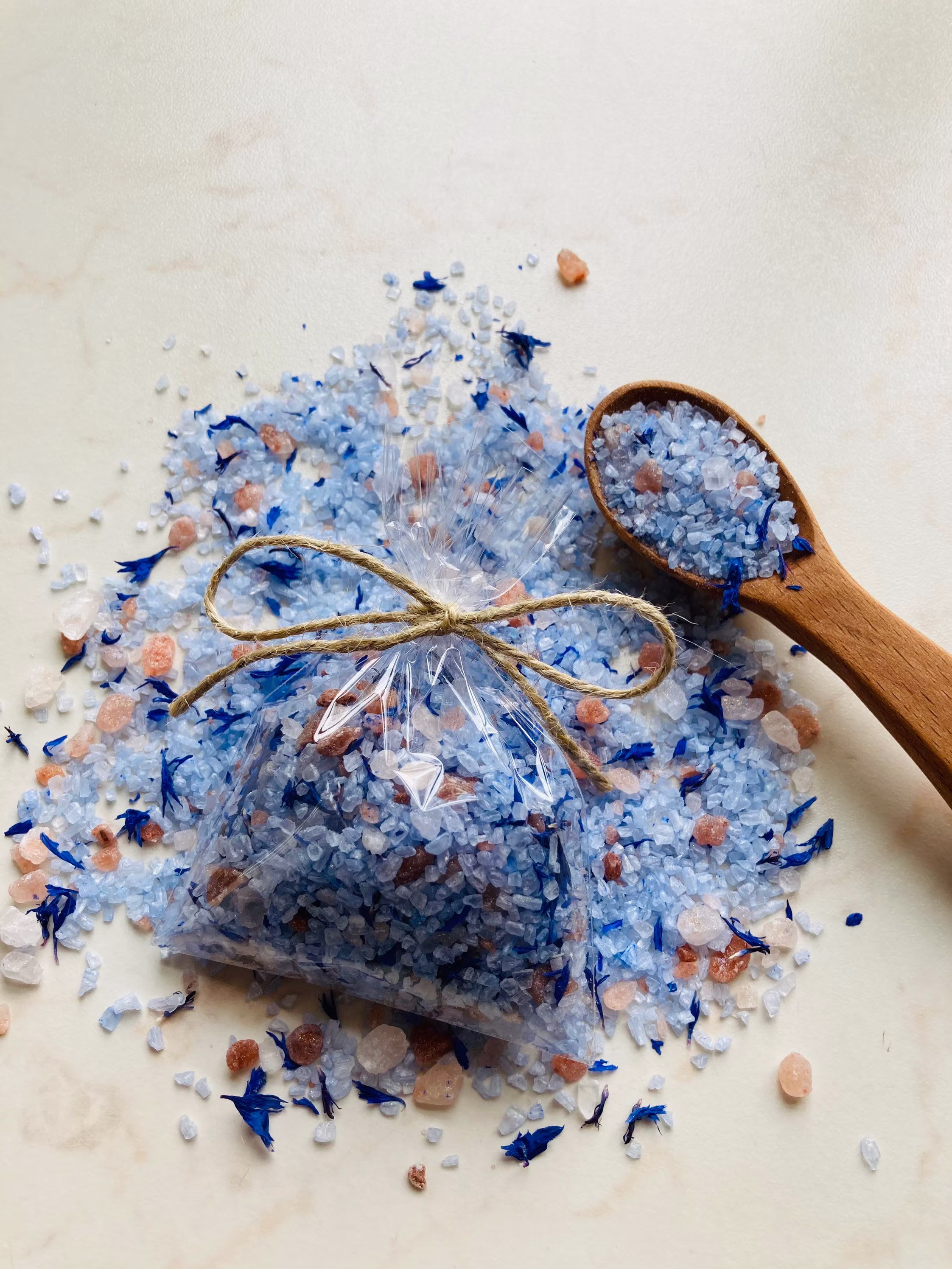 10Pcs Cornflowers Bath Salt Favors, Bridal Shower Personalized Thank You Mini Bulk Gifts, Blue Party From My To Yours
