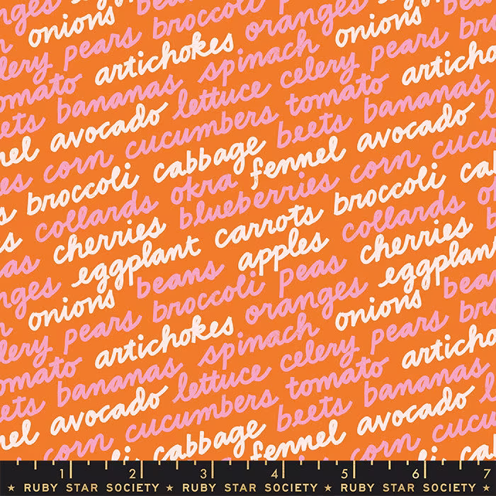 Food Group in Season Burnt Orange Yardage For Ruby Star Society | Sku #rs5042-13