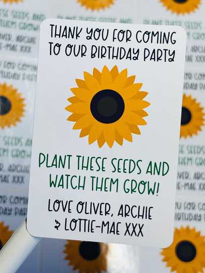 Personalised Stickers For Seed Packets, Wedding Favour Seeds, Party Bag Filler, Sticker Only, Packet Stickers, Sticker