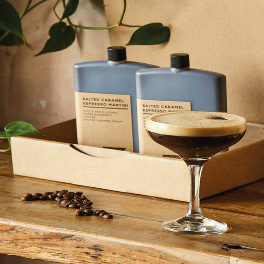 Eight Salted Caramel Espresso Martinis And Garnish Box