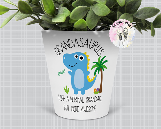 Grandad Gift | Plant Pot| Grandasaurus Birthday Christmas For Grandpa Funny |Birthday