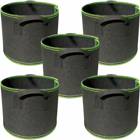 5 Grow Bags, Garden Plant Bags(35*45cm)Gallon/43L Breathable Non-woven with Handles