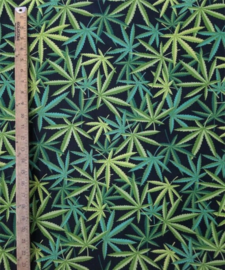 Herb Green Pattern Poly Cotton Fabric 18" X 44
