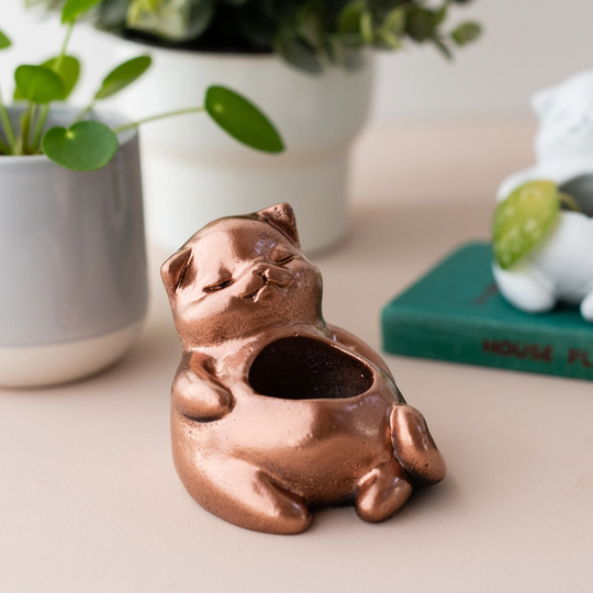 Cat Trinket Dish -Cat Planter - Succulent Small Concrete Indoor Concrete Pot
