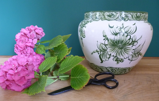 Vintage Hand Painted Glazed Ceramic Planter Or Large Vase