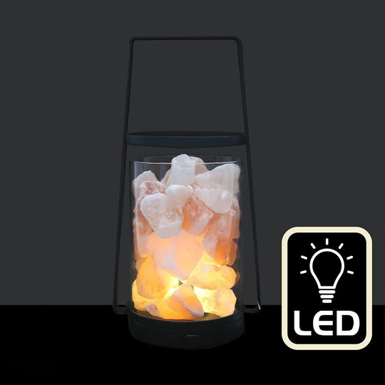 Black Wired Led Abstract Salt Lamp Air Purifier Himalayan Home Decor