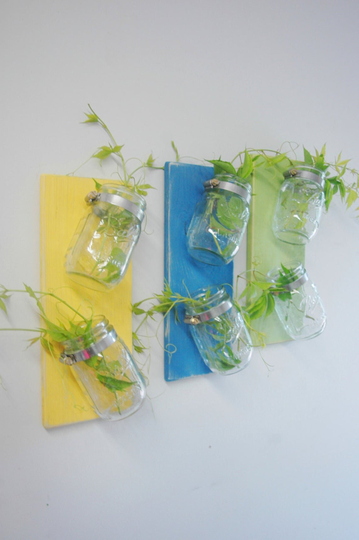Kitchen Wall Herb Garden, Wall Mounted Modern Farmhouse Kitchen Decor, Mason Jar Rustic Kitchen, Decor