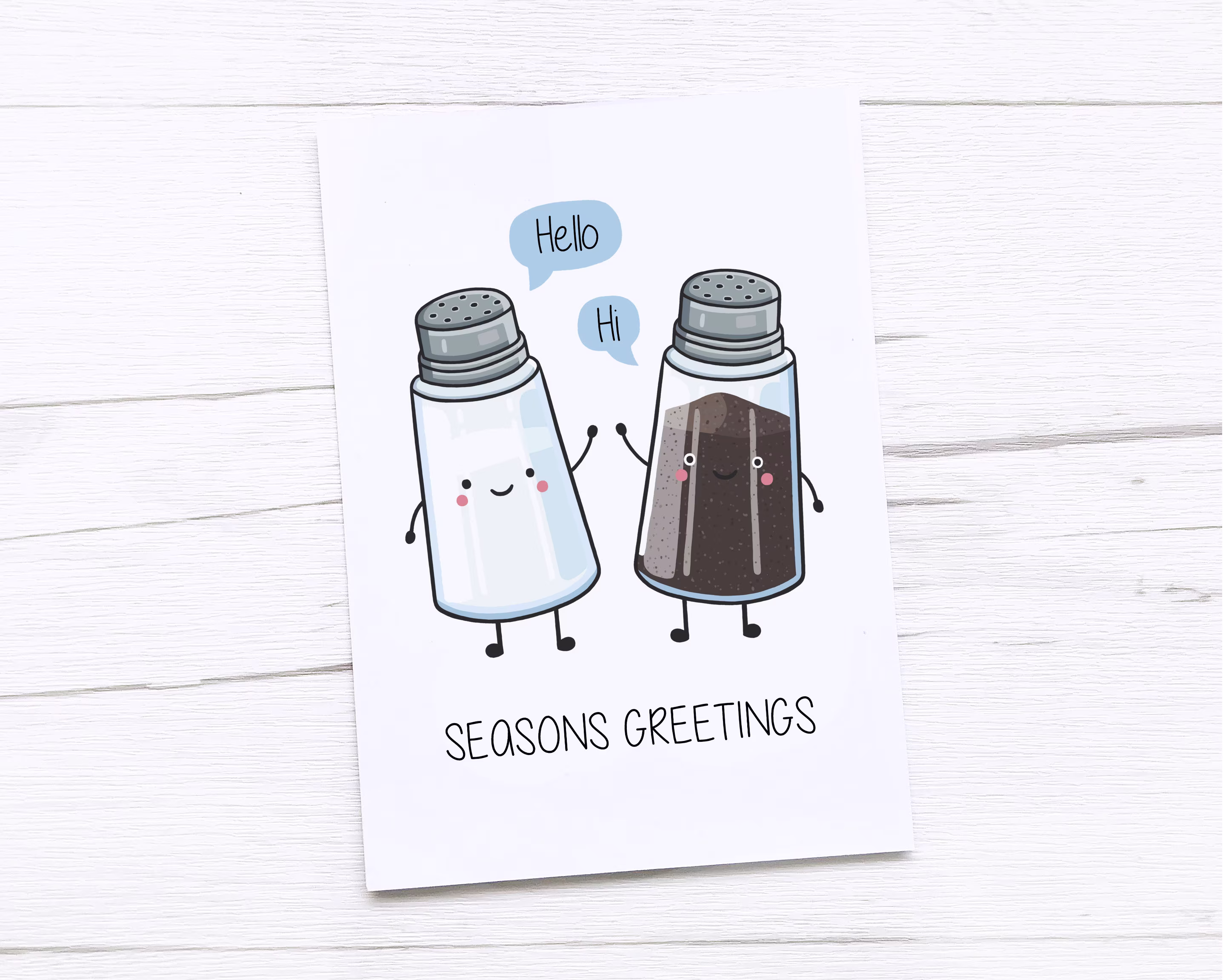Happy Christmas Card | Merry Seasons Greetings Seasoning Salt Pepper
