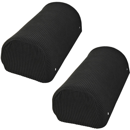 A pair of Sofa Armrest Cover Household Polar Fleece Removable And Washable Sofa Elastic Protective Cover Non Slip Four Seasons Universal, Black