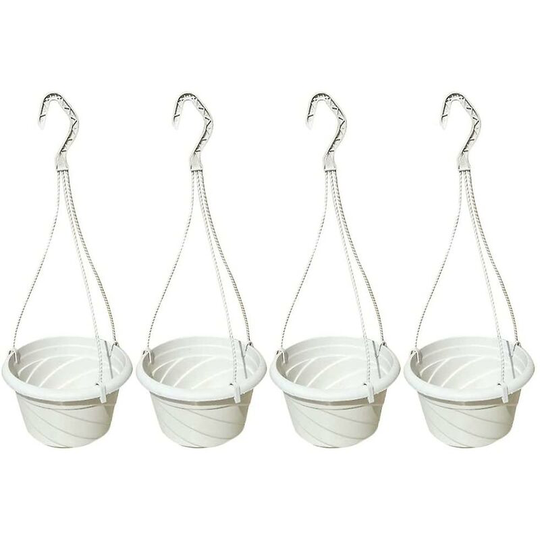4 Pcs Plastic Hanging Flower Plant Holders For Outdoor Indoor Plants -Thsinde