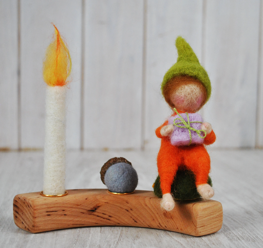 Birthday Ring Ornament For A Boy, Pixie Decoration, Waldorf Inspiered Celebration, Season Decor