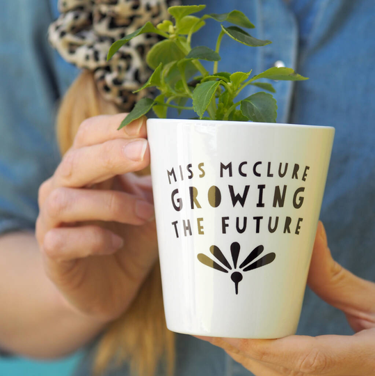 Personalised 'Growing The Future' Teacher Plant Pot